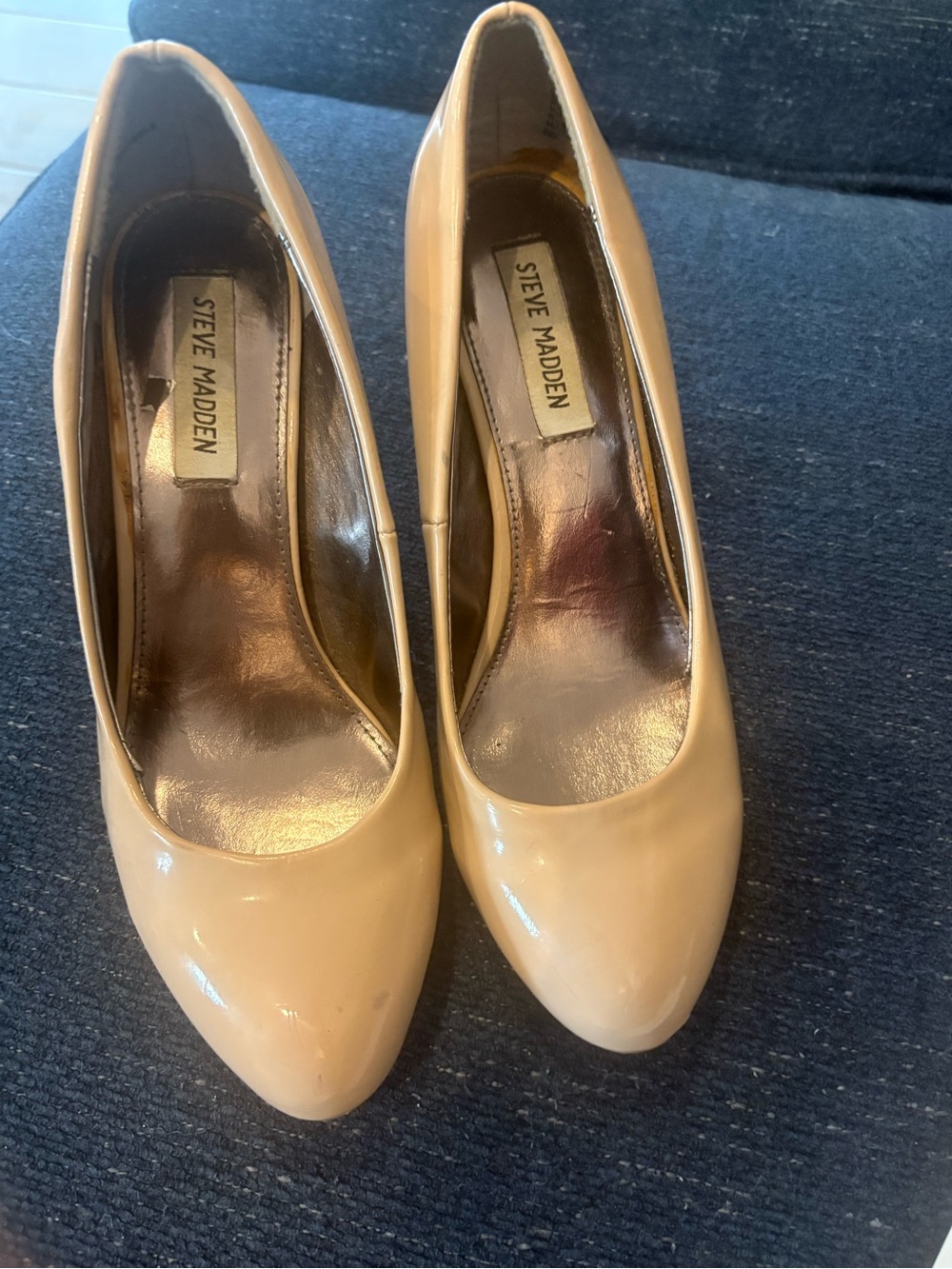Steve Madden Patent Nude Pointed-Toe Pumps